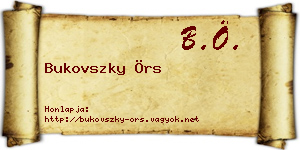 Bukovszky Örs névjegykártya