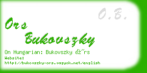 ors bukovszky business card